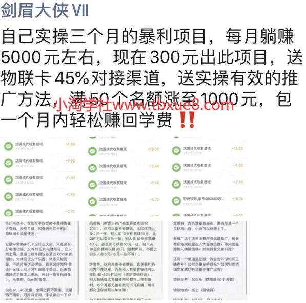 剑眉大侠实操三个月得暴利项目，每月躺赚5000元左右（价值300元）_豪客资源库