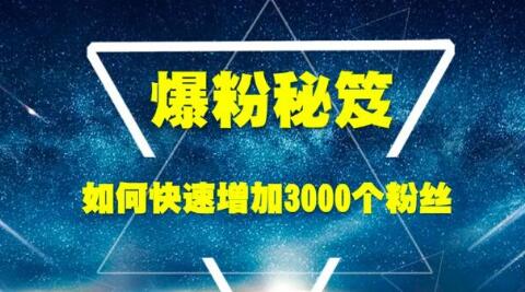 王通《爆粉秘笈》如何快速增加3000个精准粉丝-赚钱驿站