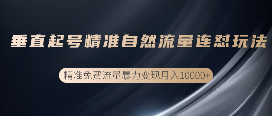 图片[1]-垂直起号精准自然流量连爆玩法，精准引流暴力变现月入10000+-小齐资源库