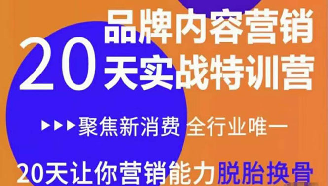 图片[1]-《内容营销实操特训营》20天让你营销能力脱胎换骨（价值3999）-赚钱驿站
