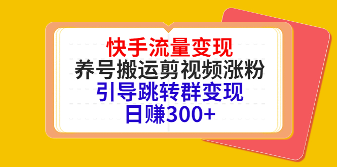 图片[1]-快手流量变现，养号搬运剪视频涨粉，引导跳转群变现日赚300+-私藏资源社