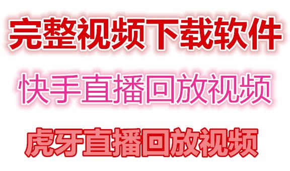 快手直播回放视频/虎牙直播回放视频完整下载(电脑软件+视频教程)-第一资源库