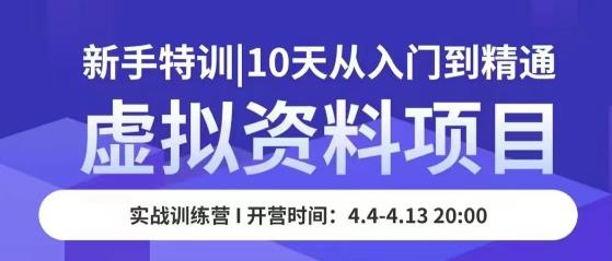 虚拟资料项目新手特训，10天从入门到精通，保姆级实操教学