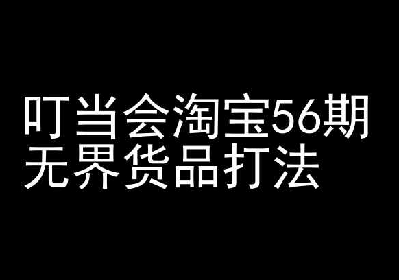 叮当会淘宝56期：无界货品打法-淘宝开店教程-第一资源库