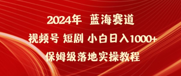 2024年视频号短剧新玩法小白日入1000+保姆级落地实操教程【揭秘】-第一资源库