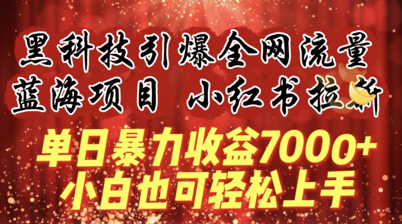 蓝海项目!黑科技引爆全网流量小红书拉新，单日暴力收益7000+，小白也能轻松上手【揭秘】-第一资源库