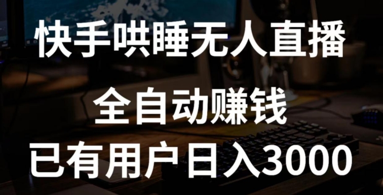 快手哄睡无人直播+独家挂载技术，已有用户日入3000+【赚钱流程+直播素材】【揭秘】-第一资源库