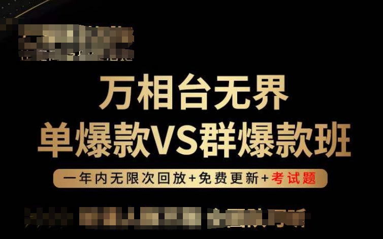 万相台无界单爆款VS群爆款班，选择大于努力，让团队事半功倍!-第一资源库