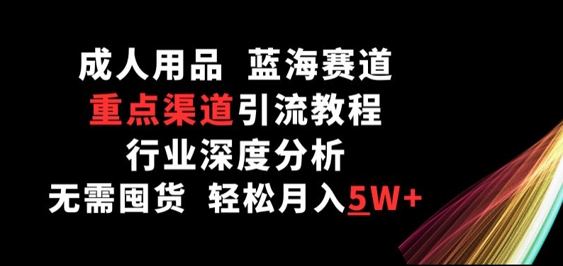 成人用品，蓝海赛道，重点渠道引流教程，行业深度分析，无需囤货，轻松月入5W+【揭秘】-第一资源库