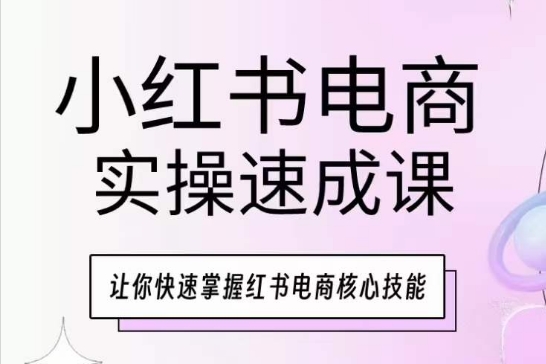 小红书电商实操速成课，让你快速掌握红书电商核心技能-第一资源库