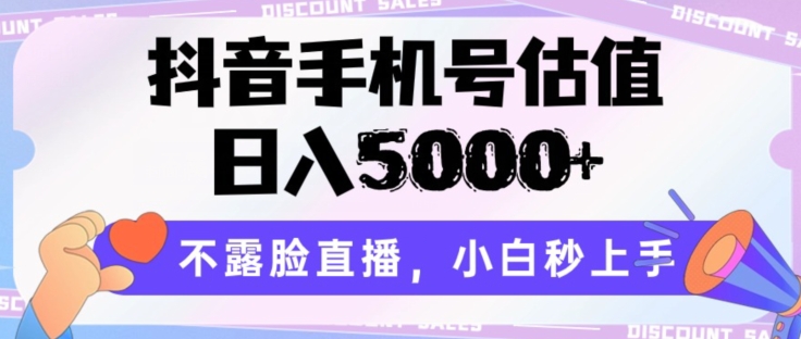 抖音手机号估值，日入5000+，不露脸直播，小白秒上手【揭秘】-第一资源库