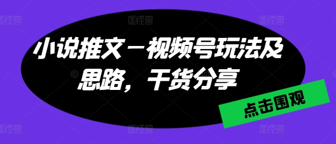 图片[1]-小说推文—视频号玩法及思路，干货分享-第一资源库