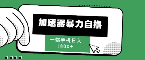 205新风口，加速器暴力自撸，单机日入1k+【揭秘】-第一资源库