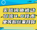 实战闲鱼被动引流4.0技术，坐等粉丝来找你，实操演示日加200+精准粉-第一资源库