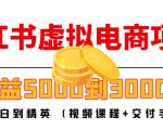 小红书虚拟电商项目:从小白到精英 月收益5000到30000 (视频课程+交付手册)-第一资源库