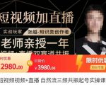 张越·短视频+直播，自然流三频共振起号实操课，​短视频所有流量玩法讲解-第一资源库