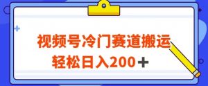 视频号最新冷门赛道搬运玩法，轻松日入200+【揭秘】-第一资源库