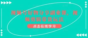 视频号好物分享副业课，视频剪辑带货玩法-第一资源库