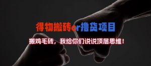 得物搬砖撸货项目?掰下数据，我给你们说说顶层思维【揭秘】-第一资源库