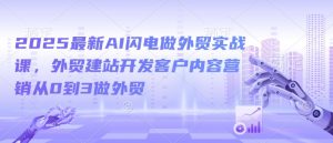 2025最新AI闪电做外贸实战课,外贸建站开发客户内容营销从0到3做外贸-第一资源库