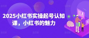 2025小红书实操起号认知课，小红书的魅力-第一资源库