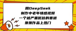 用DeepSeek制作中老年情感视频,一个被严重低估的赛道,条条作品上热门-第一资源库
