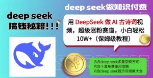 用DeepSeek做AI古诗词视频，超级涨粉赛道，小白轻松涨粉10W+(保姆级教程)-第一资源库