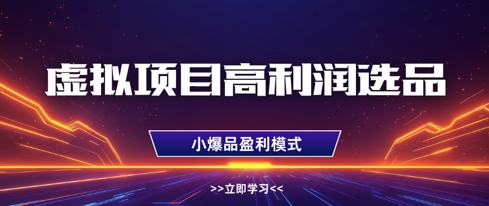 虚拟项目高利润选品方法，做好单店利润1W+，可多店倍增利润-第一资源库