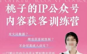 桃子IP公众号内容获客训练营(第3期)，一门让你公众号从0到商业闭环的课程-第一资源库