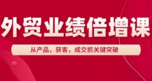 外贸业绩倍增课，从产品，获客，成交抓关键突破-第一资源库
