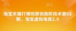 淘宝天猫打爆班原创高阶技术第68期，淘宝虚拟电商2.0-第一资源库