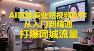 AI赋能美业短视频创作，从入门到精通，打爆同城流量，超级AI工具短视频实操落地-第一资源库