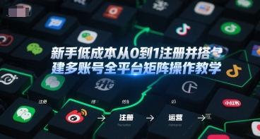 新手低成本从0到1注册并搭建多账号全平台矩阵操作教学，手机号-邮箱-IP-工具-第一资源库