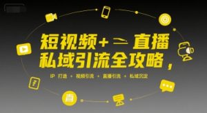 短视频+直播私域引流全攻略，IP打造 +视频引流 +直播引流 +私域沉淀-第一资源库