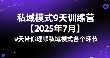 私域模式9天训练营【2025年7月】​9天带你理顺私域模式各个环节-第一资源库