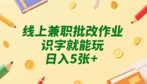 线上兼职批改作业，识字就能玩，日入5张+【揭秘】-第一资源库
