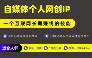 网创类公众号项目，自媒体个人网创IP，强IP强变现，操作一辈子-第一资源库