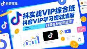 抖音实战VIP综合班，抖音VIP学习规划请晰抖音各种变现渠道-第一资源库