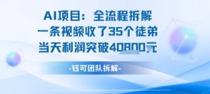 AI收徒变现闭环：一条视频收35人，日入1k+(附完整SOP)-第一资源库
