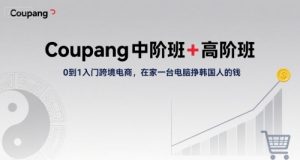 Coupang中阶班+高阶班，0到1入门跨境电商，在家一台电脑挣韩国人的钱-第一资源库