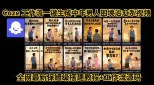 coze工作流一键生成”中年男人困境扎心高涨粉高播放量图文视频”保姆级拆解教程,无需剪辑,无需拍摄写文案-第一资源库