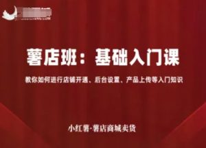 小红薯薯店商城卖货，基础入门课，教你如何进行店铺开通、后台设置、产品上传等入门知识-第一资源库