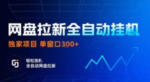 网盘拉新全自动挂G,独家项目,全自动运行完成拉新做任务,单窗口3张+【揭秘】-第一资源库