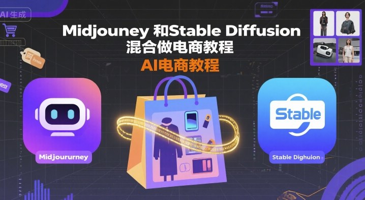 Midjourney和Stable Diffusion混合做电商教程-ai电商教程-第一资源库