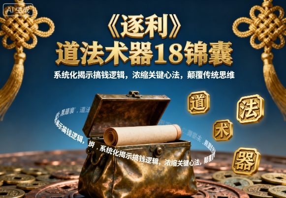 《逐利》道法术器18锦囊，系统化揭示搞钱逻辑，浓缩关键心法，颠覆传统思维-第一资源库