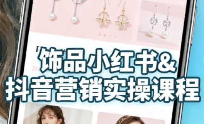 抖音+小红书饰品卖货：货源、开店、内容全教会，让新手快速掌握饰品线上营销全流程，轻松开启变现路-第一资源库