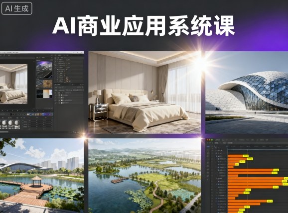 AI商业应用系统课，室内-软装-建筑-景观，智能设计+效果图+动画画实战-第一资源库