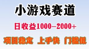 最新小游戏赛道，日收益1k-2k+，项目稳定上手快门槛低，在家就可以自己创业【揭秘】-第一资源库