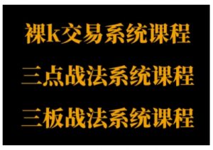 裸K体系、三点体系、三板体系三套系统课程，从基础到进阶，助力交易者构建系统化交易思路-第一资源库
