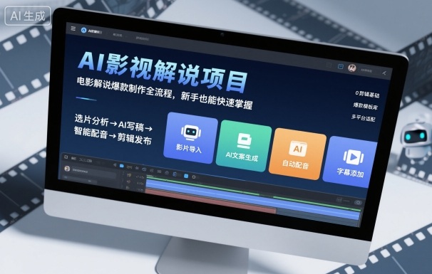 AI影视解说项目，电影解说爆款制作全流程，新手也能快速掌握-第一资源库